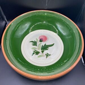 Stangl Pottery Pink Thistle Vegetable Fruit Serving Bowl ~ 9.75" ~ Vintage 1950s
